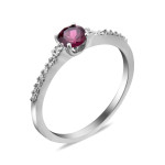 Срібна каблучка з родолітом та фіанітом 001-4210
