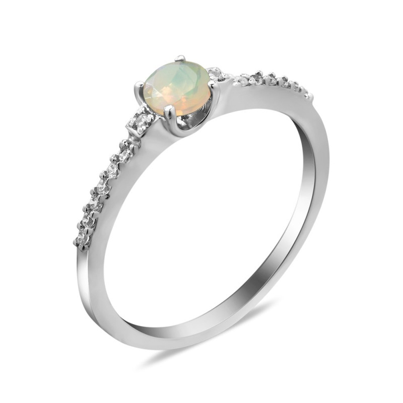 Срібна каблучка з опалом та фіанітом 001-5510