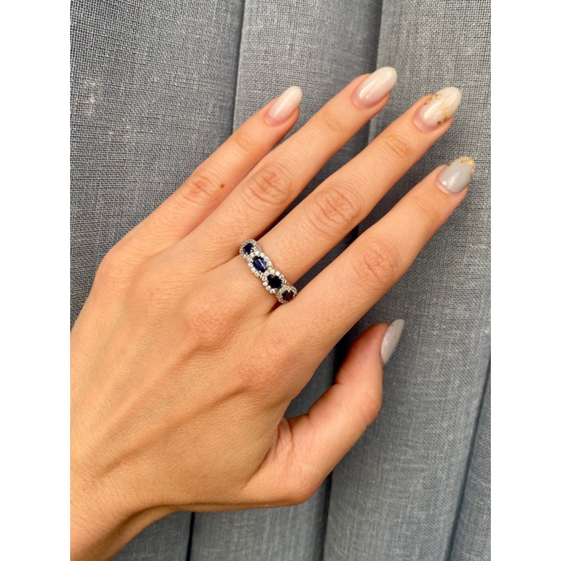 Срібна каблучка з сапфіром 009-3110