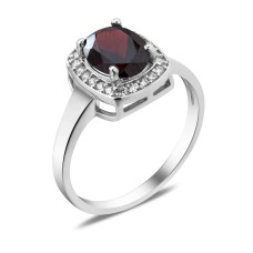 Срібна каблучка з гранатом та фіанітом 060-4110