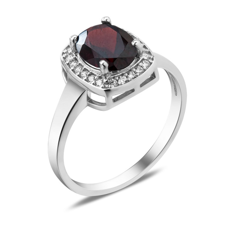 Серебряное кольцо с гранатом 060-4110