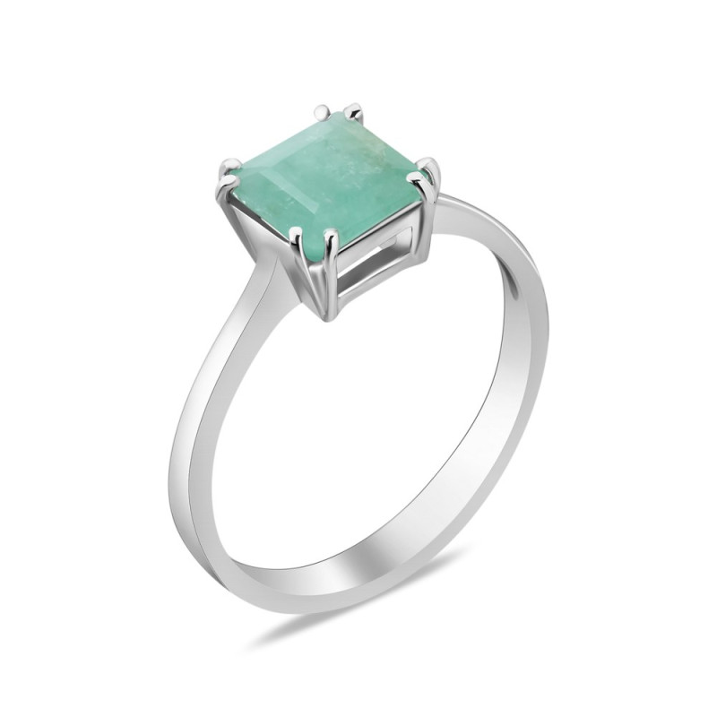 Серебряное кольцо с изумрудом 072-71