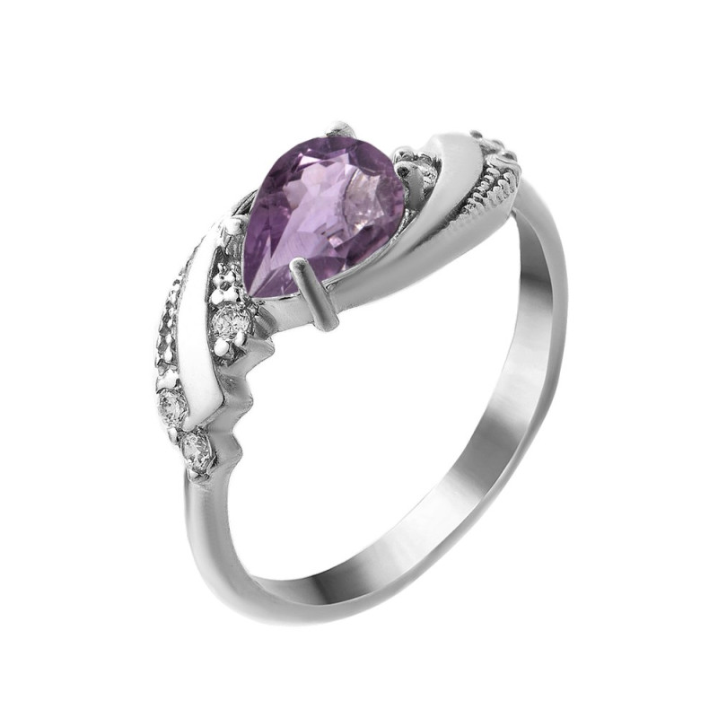 Серебряное кольцо с розовым аметистом 095-6310