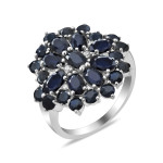 Серебряное кольцо с сапфиром 145-3110