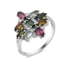 Silver ring with tourmaline 151-6510