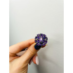 Silver ring with natural amethyst stones  186-6210