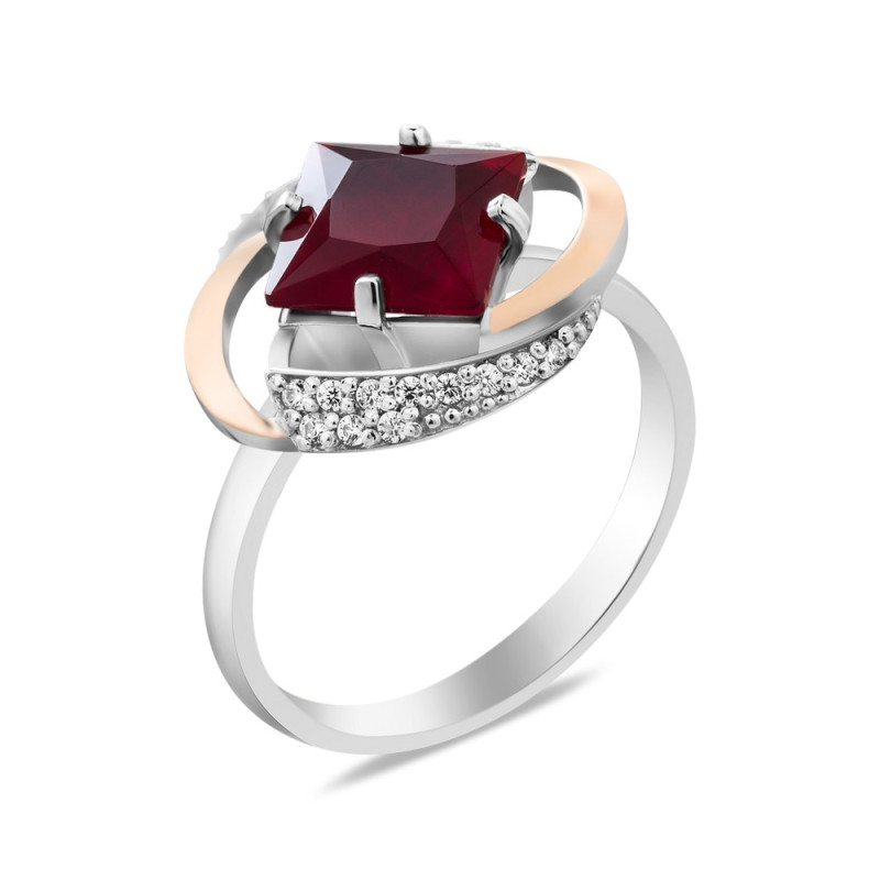 Срібна каблучка з фіанітом Gemma-4910