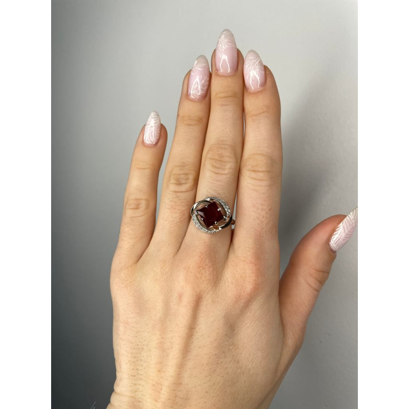 Срібна каблучка з фіанітом Gemma-4910