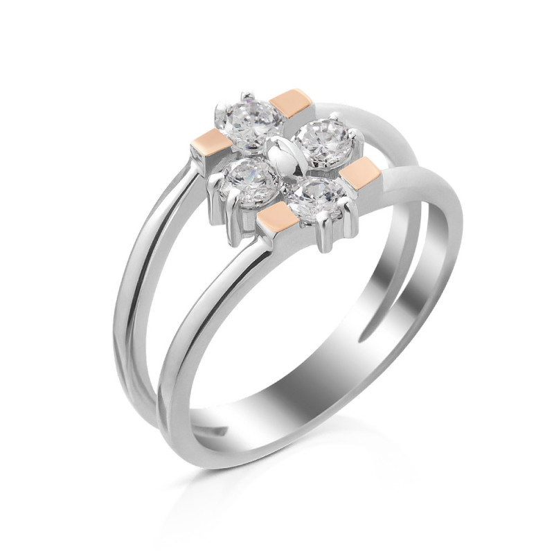 Срібна каблучка з фіанітом Joe-10