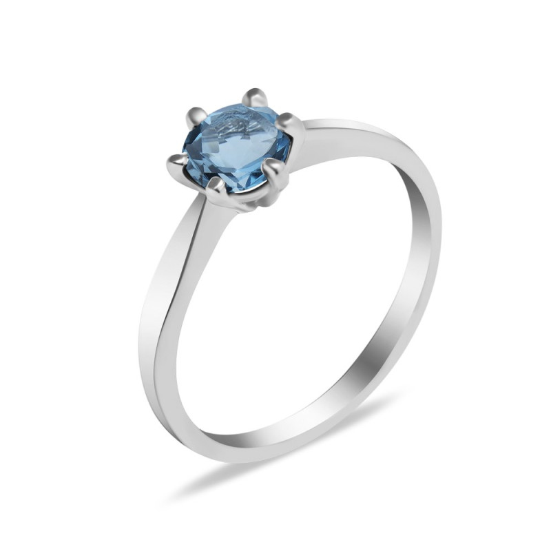 Серебряное кольцо со вставками свисс топаза 017-30