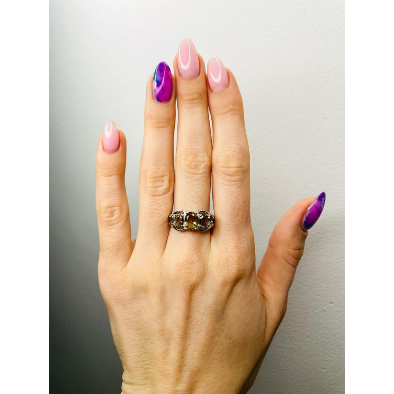 Срібна каблучка з нано султанітом 027N-82