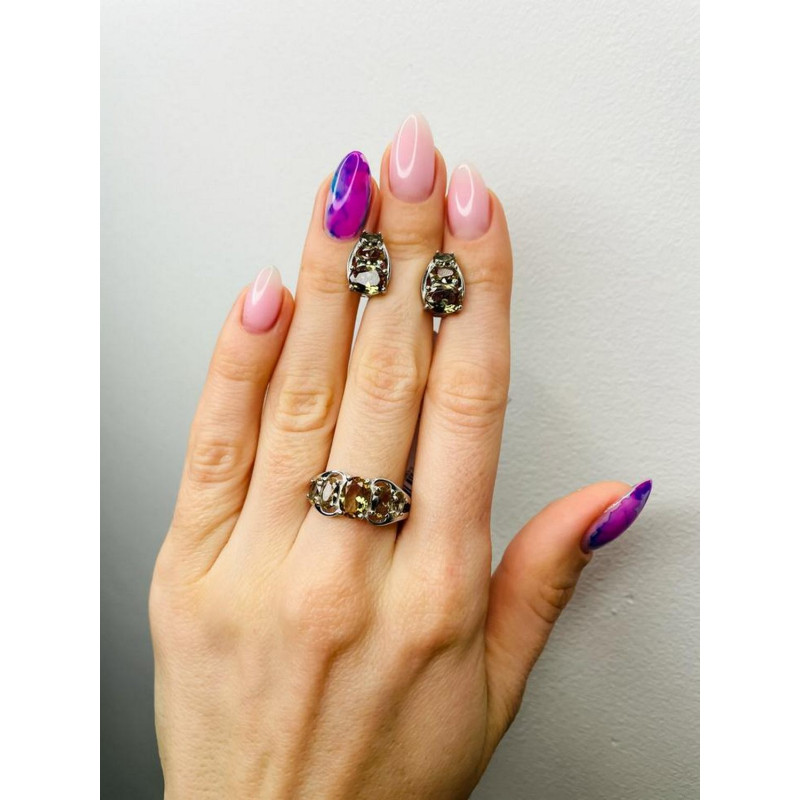 Срібна каблучка з нано султанітом 027N-82