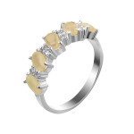 Срібна каблучка з опалом та фіанітом 030-5510