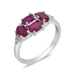 Silver ring with ruby 032-4410