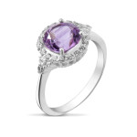 Срібна каблучка з вставками аметисту 048-6210