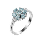 Ring with natural stones sky Topaz 061-3910