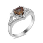 Срібна каблучка з нано султанітом та фіанітом 079N-8210