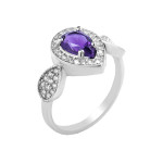 Серебряное кольцо с бразильским аметистом  080-6110