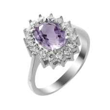 Ring with natural amethyst stones  085-6210