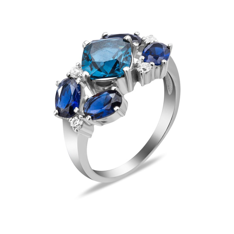 Silver ring with London topaz 143-333110