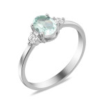 Серебряное кольцо с зеленым кварцем 149-6410