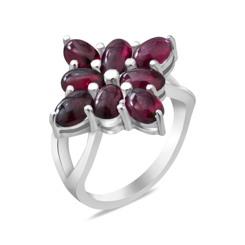 Серебряное кольцо с гранатом 172-41