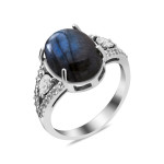 Серебряное кольцо с натуральным лабрадоритом 187-8810