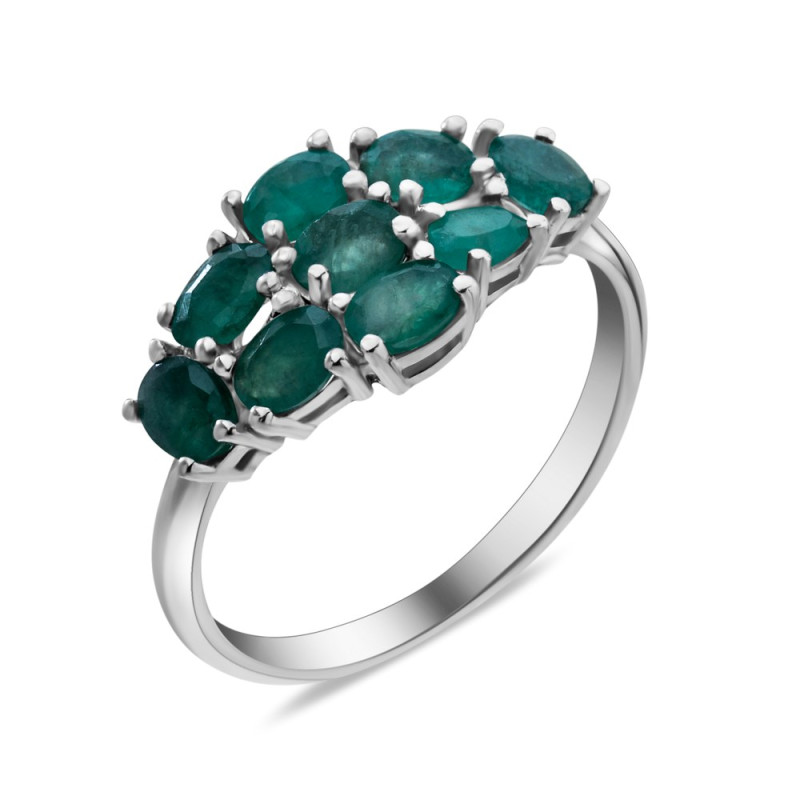 Серебряное кольцо с натуральным изумрудом 207-71