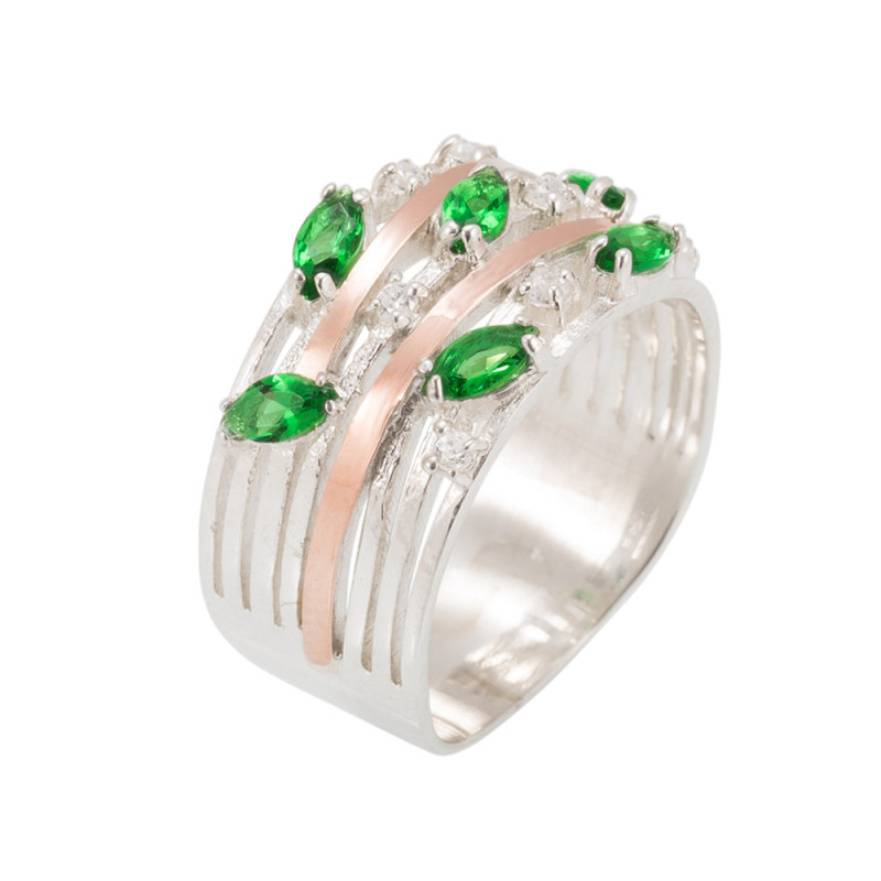 Срібна каблучка з фіанітом Bridzhit-5110