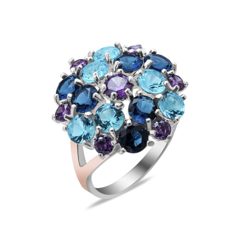 Срібна каблучка з фіанітом Brusnichka-613139