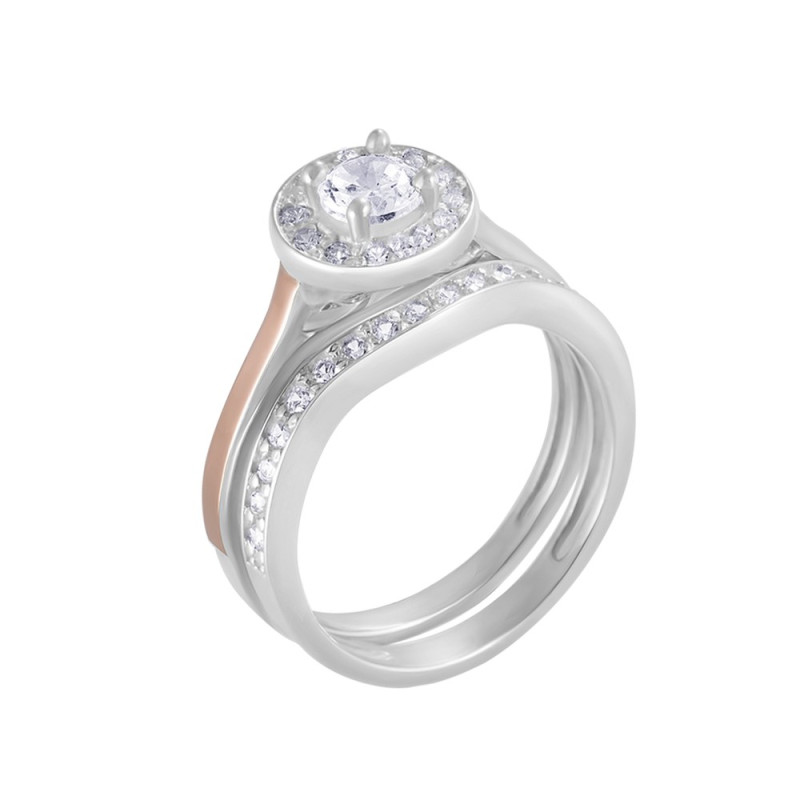 Срібна каблучка з фіанітом Mariya-10