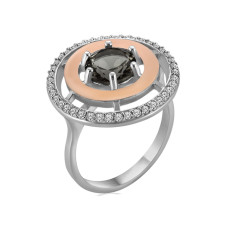 Серебряное кольцо с золотом и куб. цирконием Metelitsa-7210