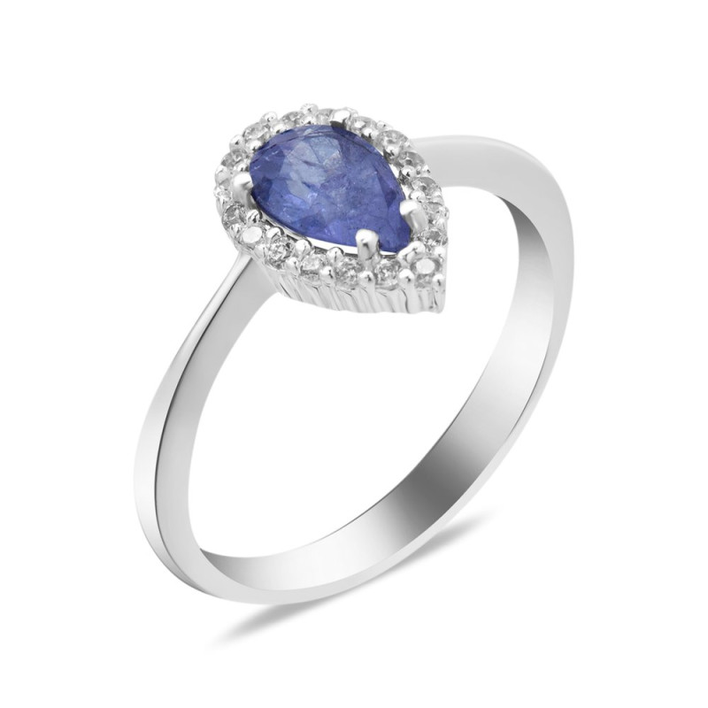 Серебряное кольцо с натуральным танзанитом 011-3510