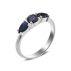 Silver ring with sapphire 036-31