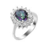 Серебряное кольцо с нано фианитом мистик 085N-8110