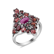Серебряное кольцо с рубином 139-4441