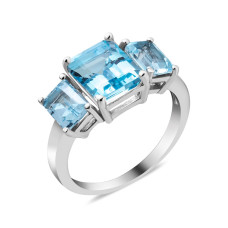 Серебряное кольцо с натуральным скай топазом 154-39