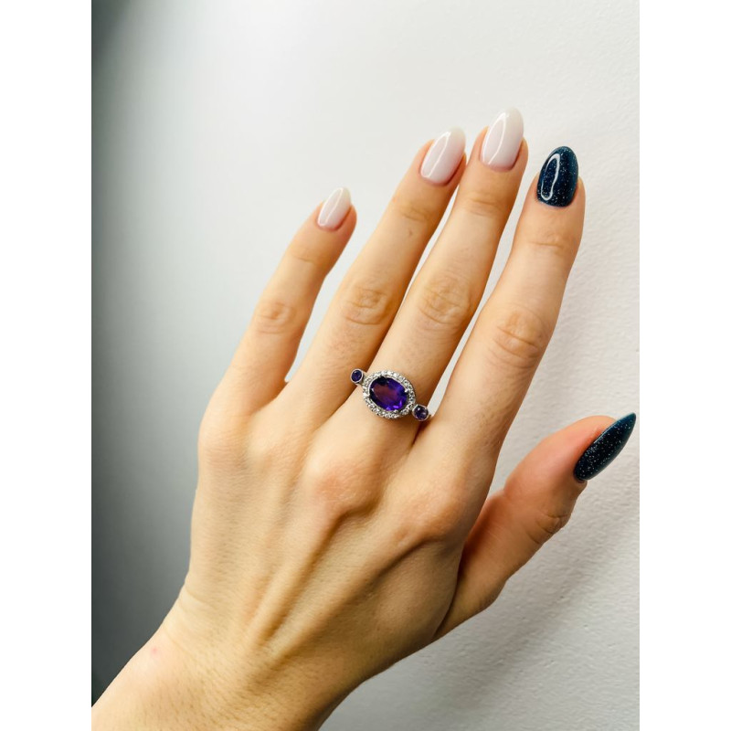 Серебряное кольцо с аметистом 191-6210