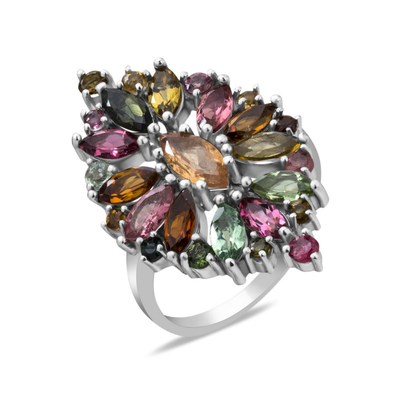 Серебряное кольцо с турмалином 198-65