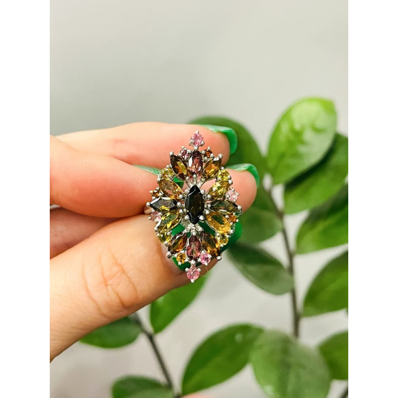 Серебряное кольцо с турмалином 198-65