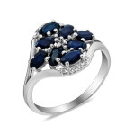 Серебряное кольцо с натуральным сапфиром 208-3110