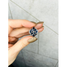 Срібна каблучка з сапфіром та фіанітом 208-3110