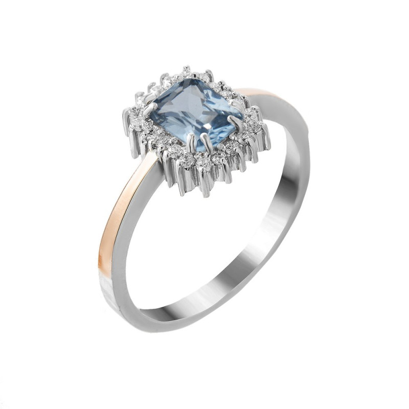 Срібна каблучка з фіанітом Diadem-3910