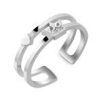 Срібна каблучка з фіанітом S024-10