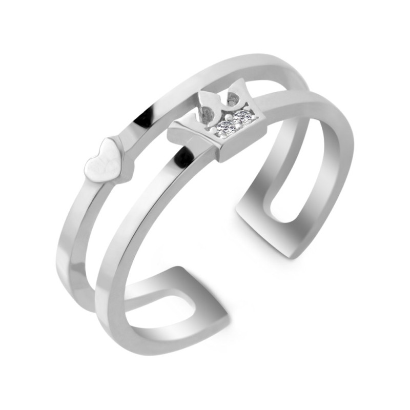 Silver ring with cubic Zirconia S024-10