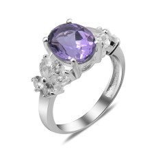 Silver ring with amethyst 034-6210