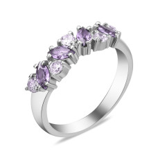 Silver ring with amethyst 037-6287