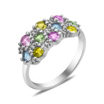 Срібна каблучка з турмаліном та фіанітом 050-6510