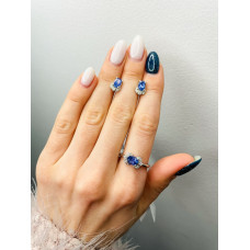 Серебряное кольцо с натуральным танзанитом 081-3510