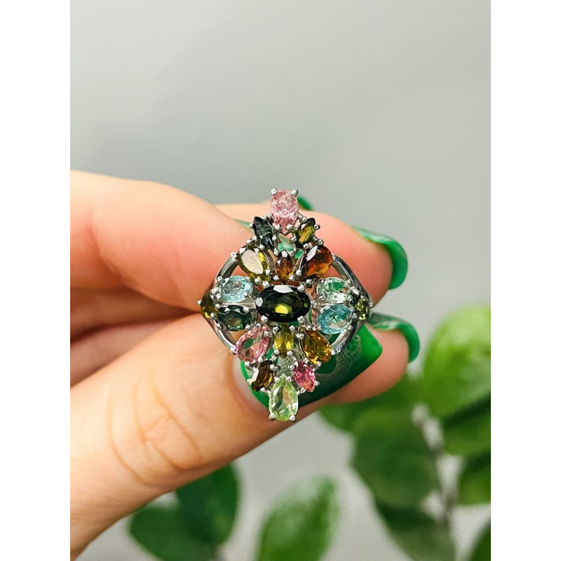 Серебряное кольцо с турмалином 139-65